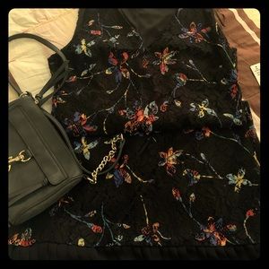 Black floral dress for woman , size medium